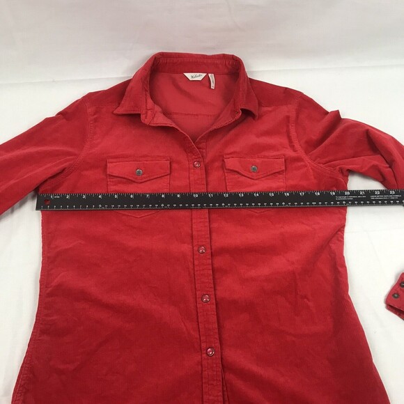 Woolrich Womens Pendulum Corduroy Shirt Button Up Snaps Medium Red Long Sleeve - Picture 5 of 12